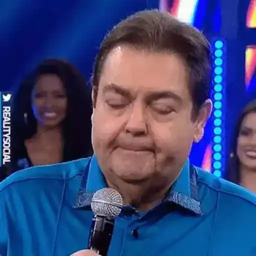 Figurinha: Faustão: Reação engraçada