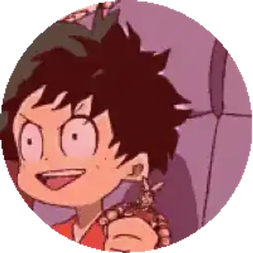 Figurinha: Izuku Midoriya sorrindo e admirando All