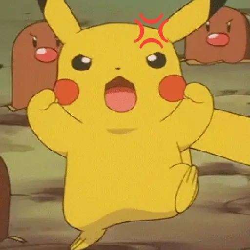Figurinha: Pikachu irritado