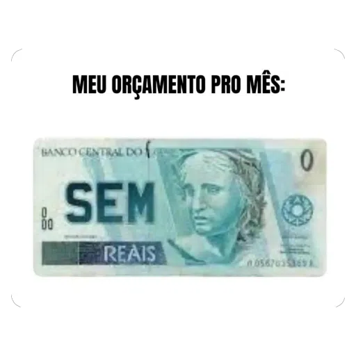 Figurinha: Orçamento do mês: SEM REAIS