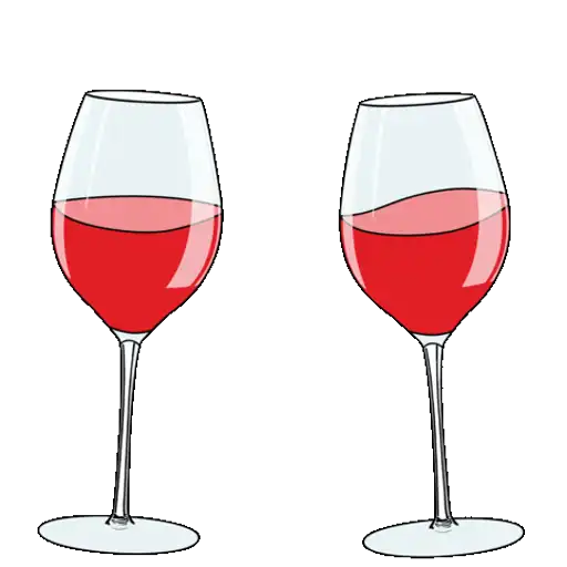 Figurinha: Taças de vinho brindando