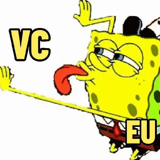 Figurinha: Bob Esponja lambendo o ar
