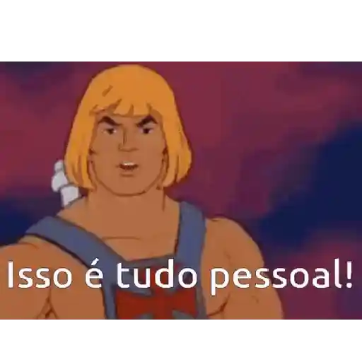 Figurinha: He-Man dirige moto por portal