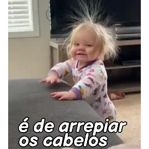 Figurinha: Cabelos arrepiados de bebê
