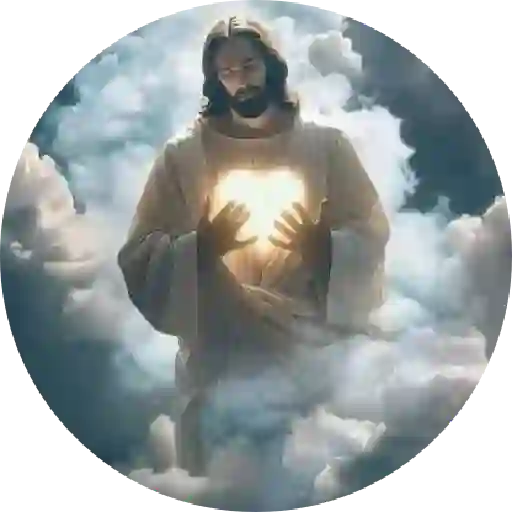 Figurinha: Jesus emana luz de amor