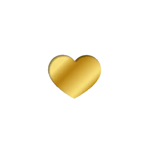 Figurinha: Coração Dourado Brilhante