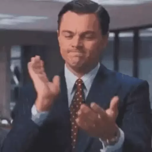 Figurinha: Leonardo DiCaprio aplaudindo