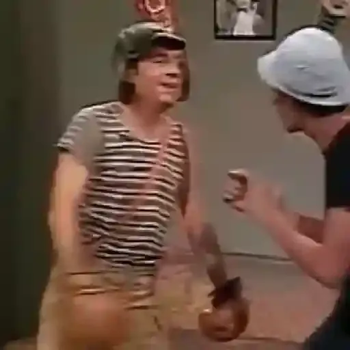 Figurinha: Chaves e Quico brigam