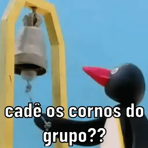 Figurinha: Pingu chamando os corno