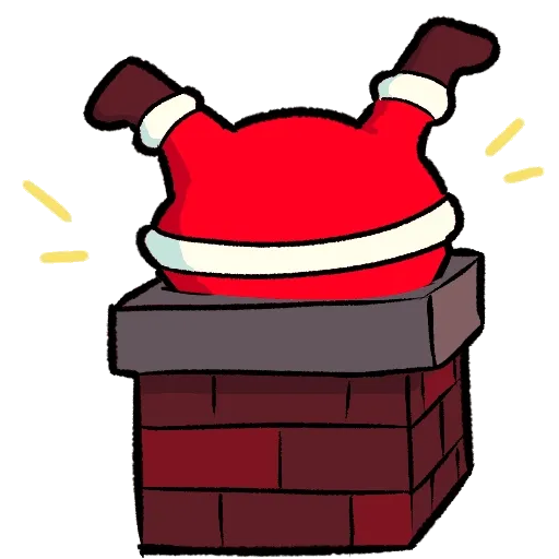 Figurinha: Papai Noel preso na chaminé