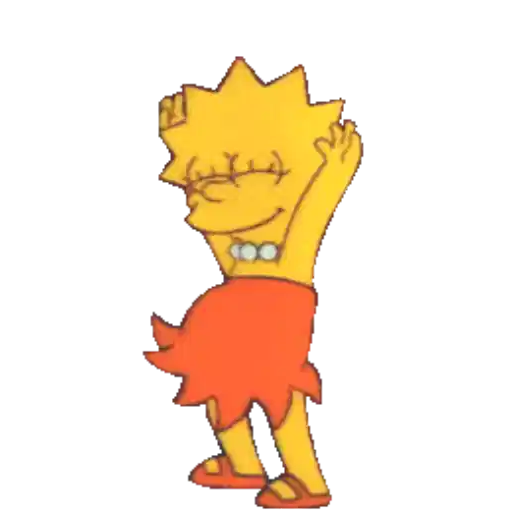 Figurinha: Lisa Simpson dançando na praia