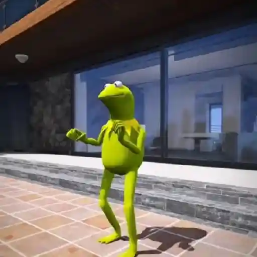 Figurinha: Kermit dançando de forma engraçada