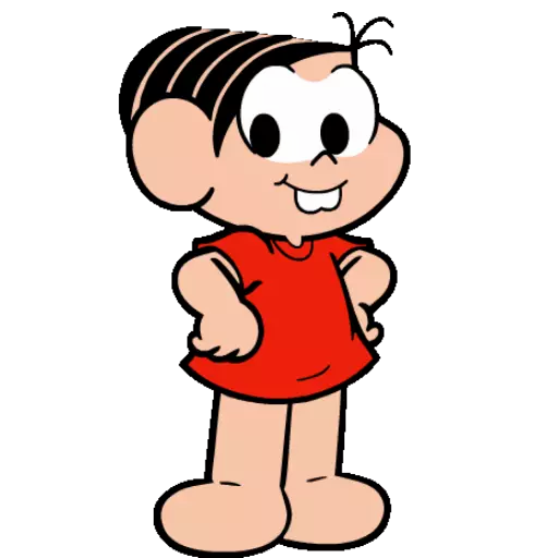 Figurinha: Monica sorrindo e piscando