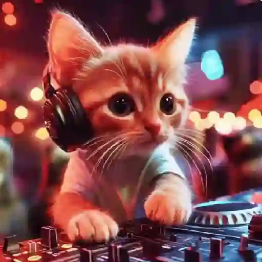 Figurinha: Gatinho DJ Mixando