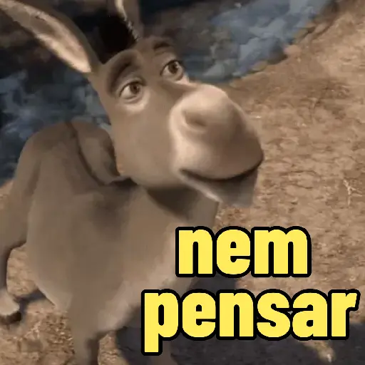Figurinha: Burro diz nem pensar