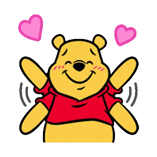 Figurinha: Ursinho Pooh dando um abraço