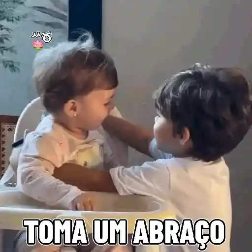 Figurinha: Abraço apertado de irmãos