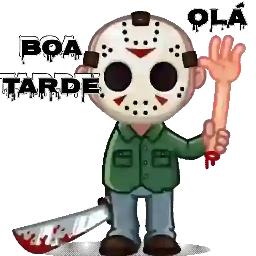 Figurinha: Jason acenando e segurando membro