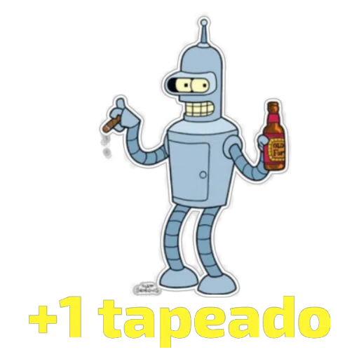 Figurinha: Bender bebe e fuma
