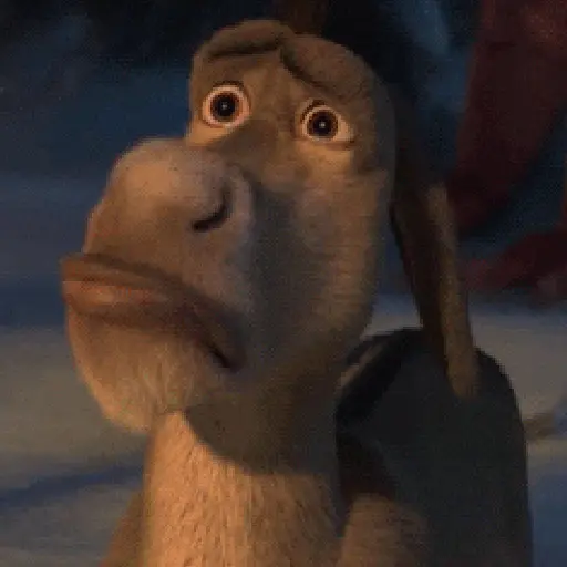 Figurinha: Burro faz cara de confuso