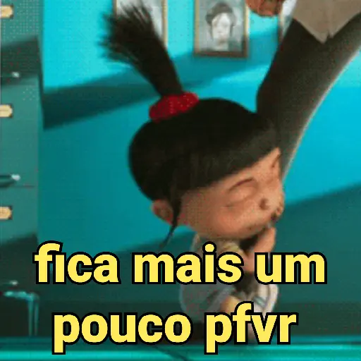 Figurinha: Agnes implorando para ficar