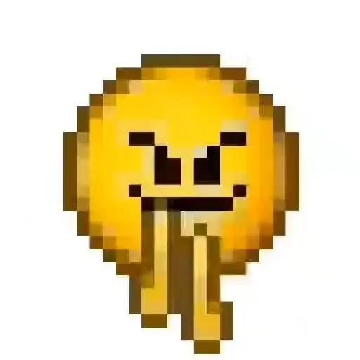 Figurinha: Emoji pixelado lambendo os beiços