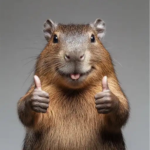 Figurinha: Capivara Dando Dois Joinhas