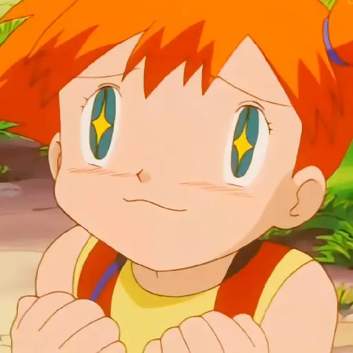 Figurinha: Misty emocionada