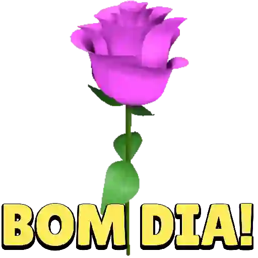 Figurinha: Rosa Roxa com Bom Dia Animado