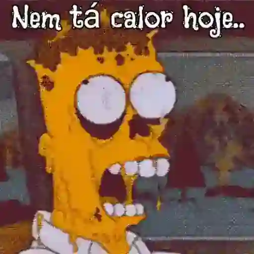 Figurinha: Personagem Derretendo de Calor