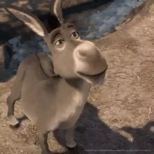 Figurinha: Burro faz careta