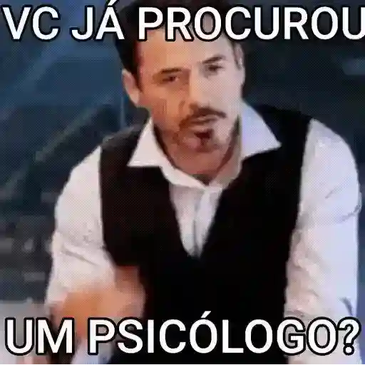 Figurinha: Tony Stark pergunta: "Você já procurou u