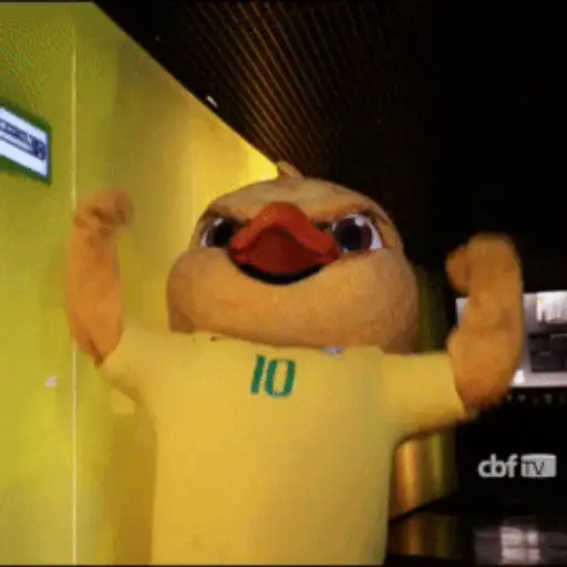 Figurinha: Canarinho Pistola comemorando
