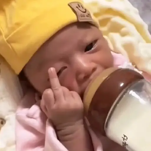 Figurinha: Bebê mandando o dedo