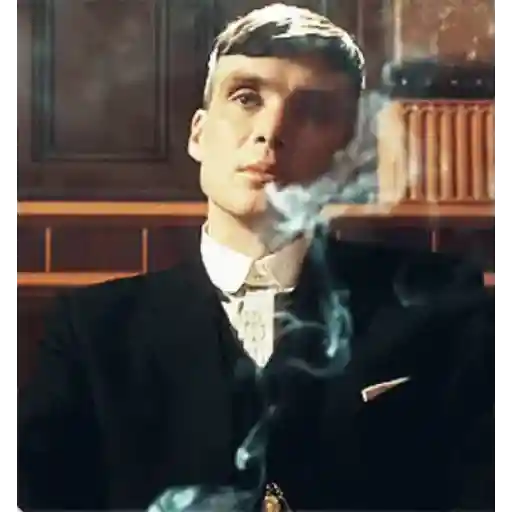 Figurinha: Thomas fumando em animação
