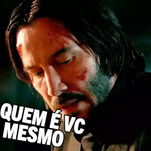 Figurinha: John Wick pergunta "Quem é vc"