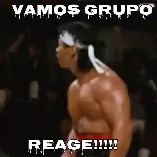 Figurinha: Lutador Gritando "Reage!!!"