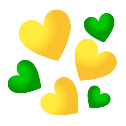 Figurinha: Corações verde e amarelo