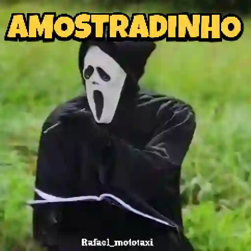 Figurinha: Máscara de terror escrevendo