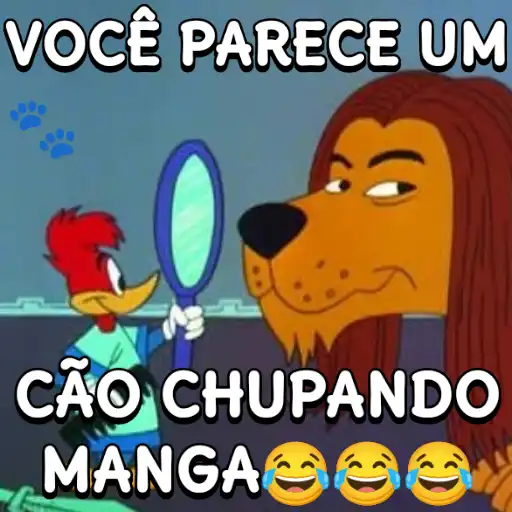 Figurinha: Pica-pau se vê como cachorro