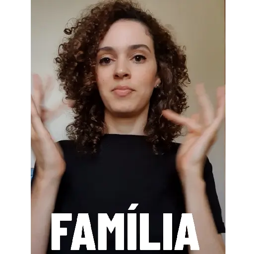 Figurinha: Sinal de Família em Libras