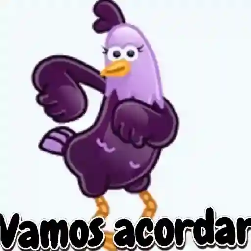 Figurinha: Galinha dançando 'Vamos Acordar'