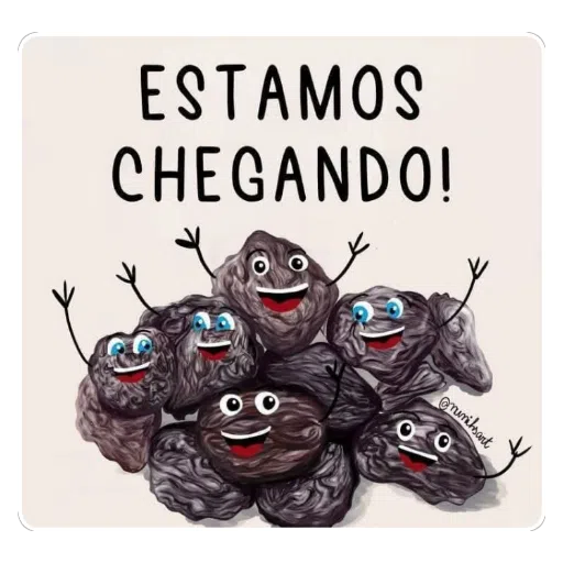 Figurinha: Uvas passas animadas acenando