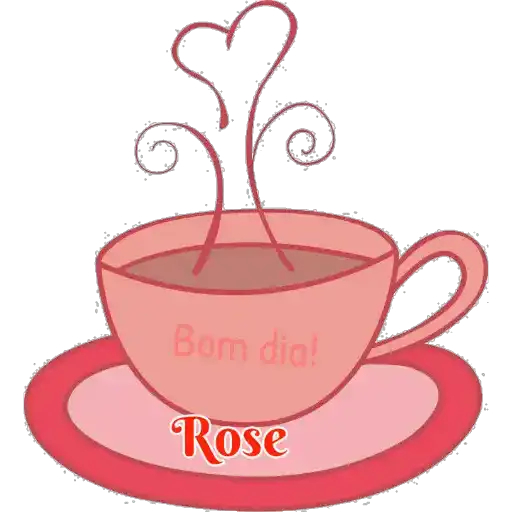 Figurinha: Xícara de Café Bom Dia Rose