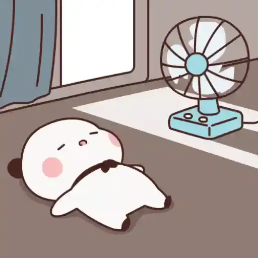 Figurinha: Panda com calor