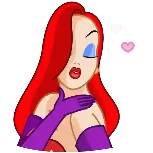 Figurinha: Jessica Rabbit mandando beijo animado
