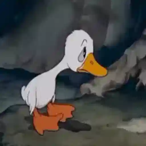 Figurinha: Patinho triste anda