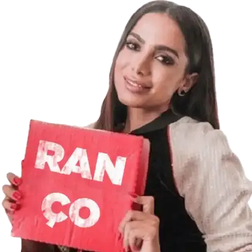 Figurinha: Anitta com plaquinha de RANÇO