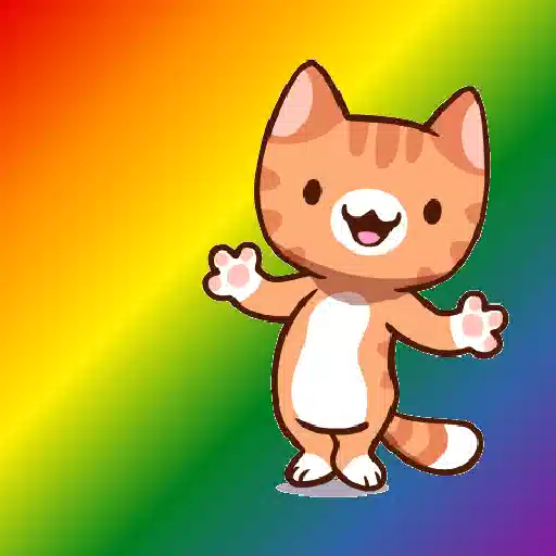 Figurinha: Gatinho Dançarino Laranja