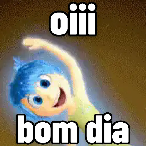 Figurinha: Alegria dando Bom Dia